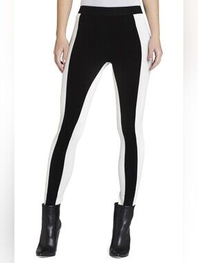 BCBGMaxAzria Women's S Black White Legging Sasha Ponte Stretch Tight Pants